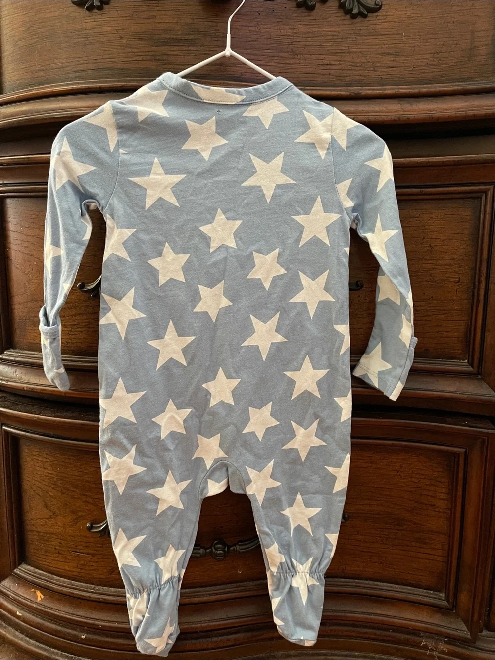 Blue Star-Print Footed One-Piece